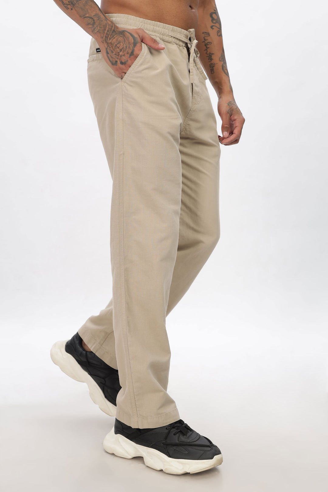 SAINTJONES-CREAM LINEN PANTS - St.Jones