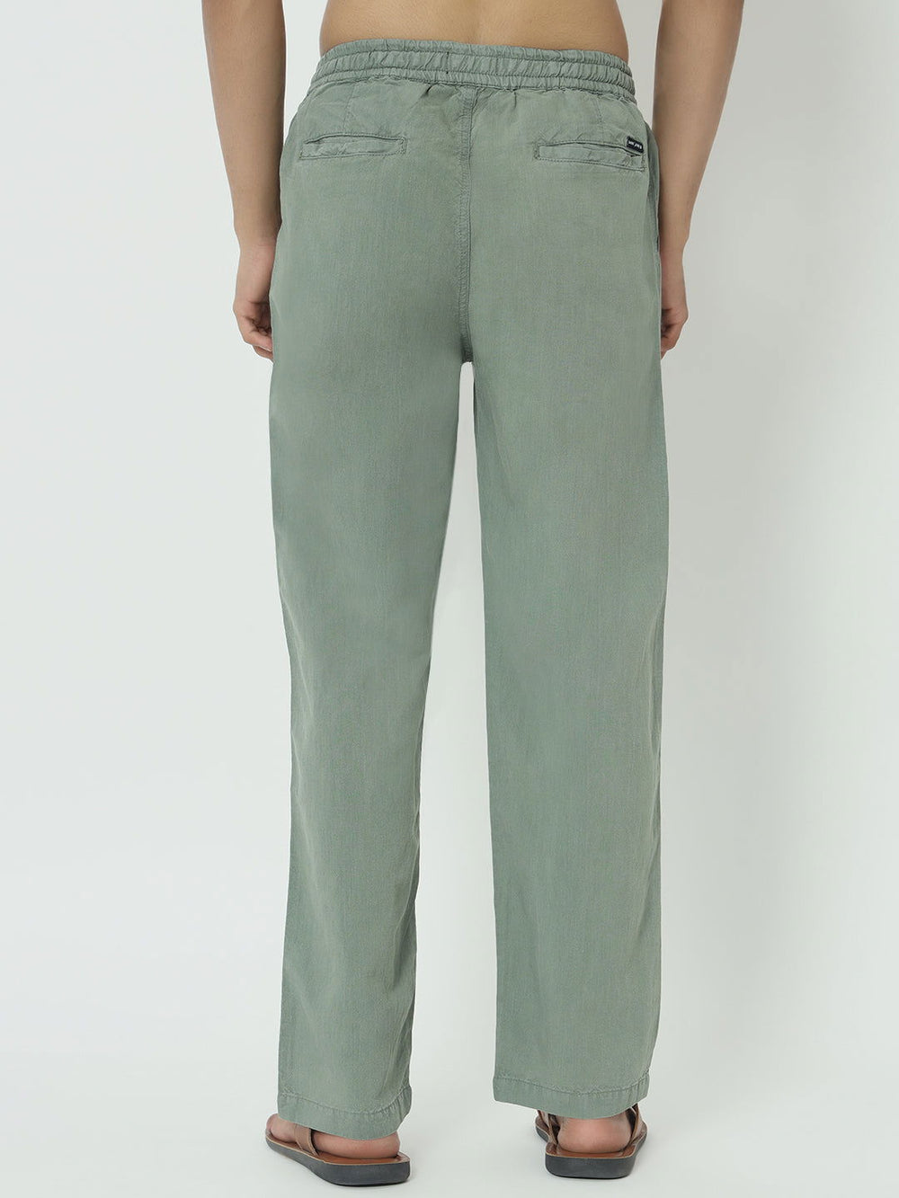 (SAINTJONES-GREEN LINEN PANTS - St.Jones