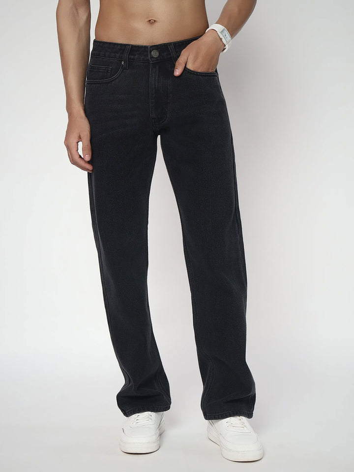 SAINTJONES-GREY BLACK RELAXED FIT JEANS - St.Jones