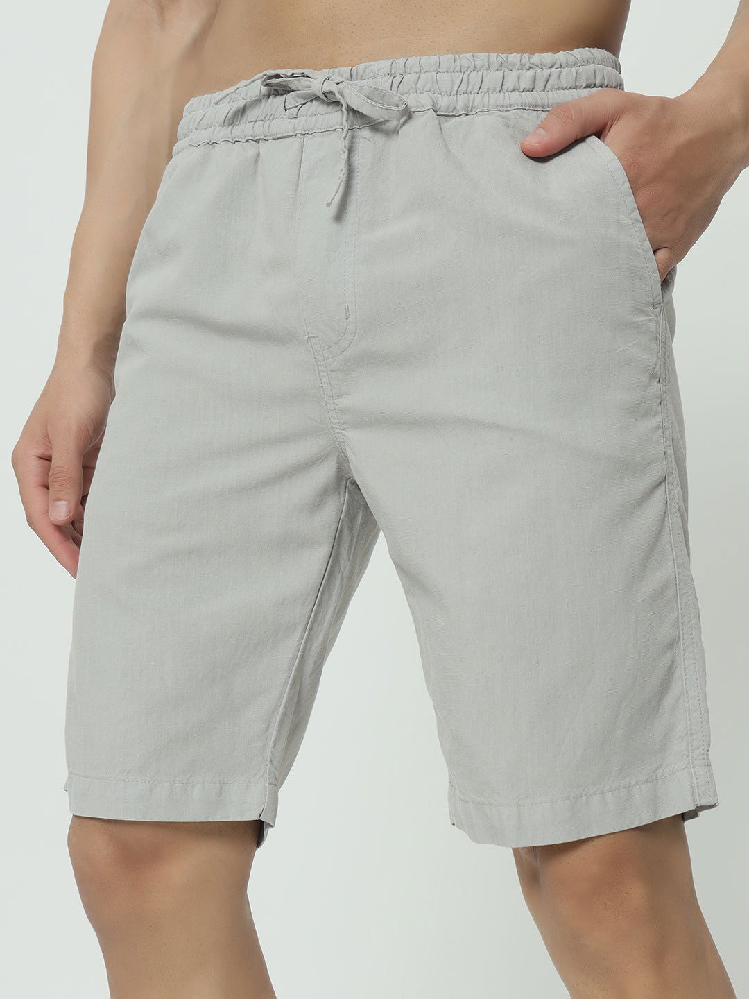 SAINTJONES-GREY LINEN SHORTS - St.Jones