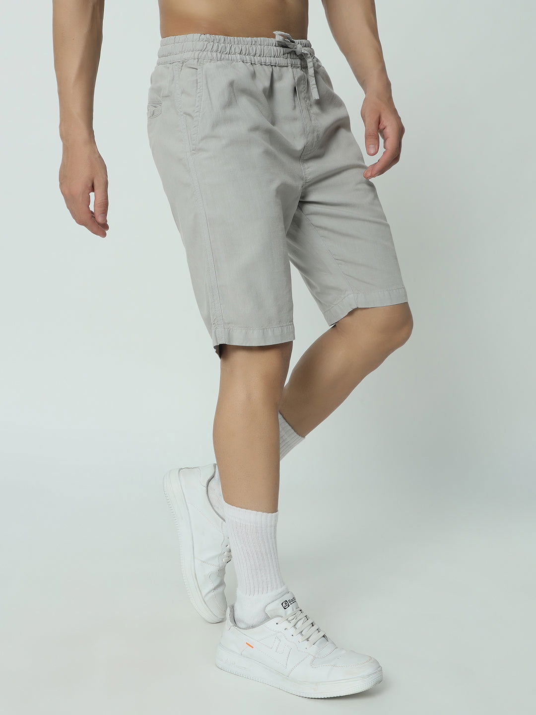 SAINTJONES-GREY LINEN SHORTS - St.Jones