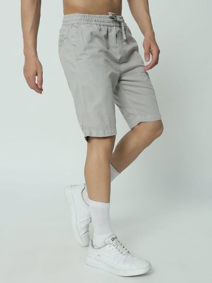 SAINTJONES-GREY LINEN SHORTS - St.Jones