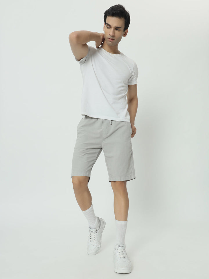 SAINTJONES-GREY LINEN SHORTS - St.Jones