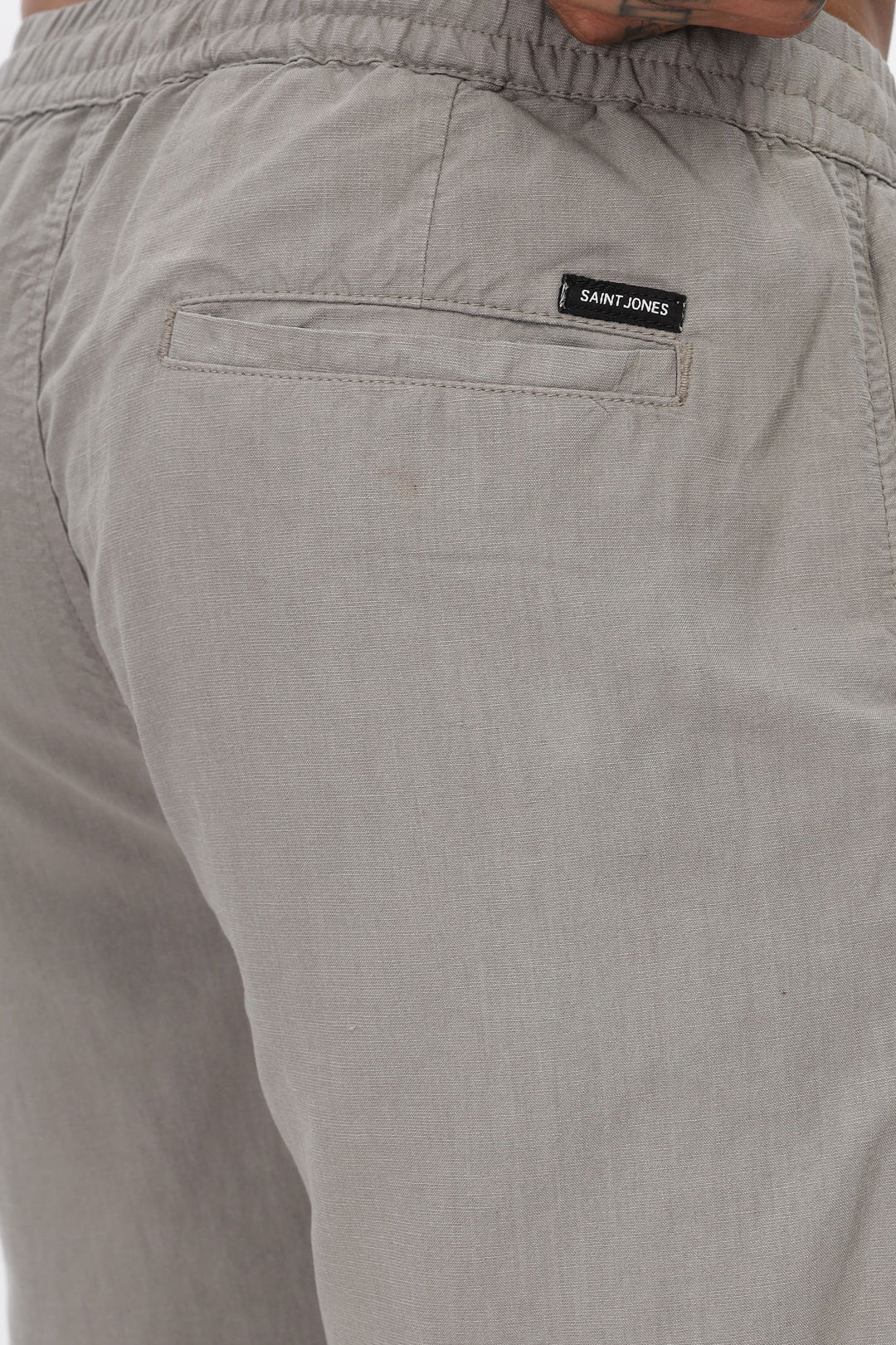 SAINTJONES-LIGHT GREY LINEN PANTS - St.Jones