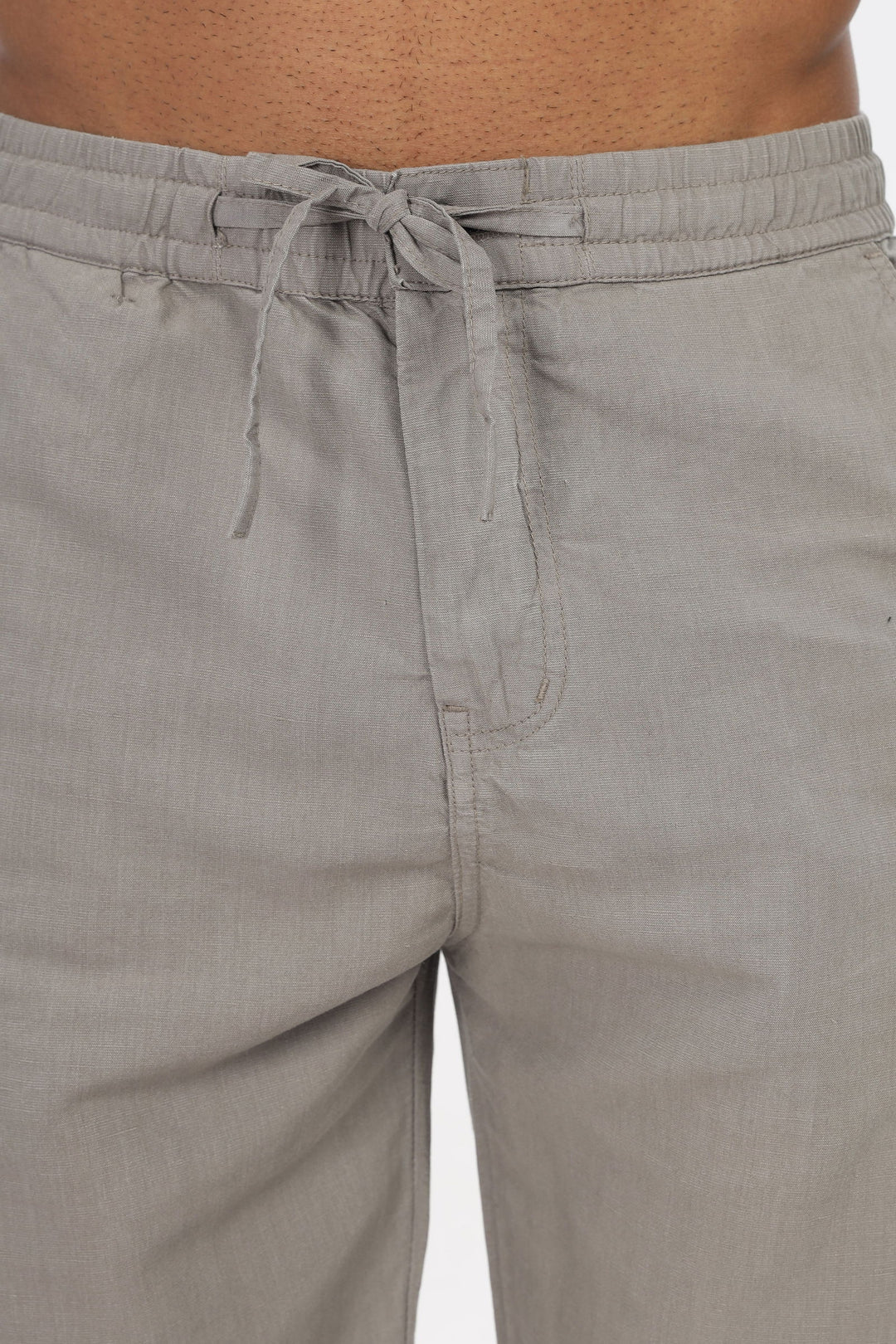 SAINTJONES-LIGHT GREY LINEN PANTS - St.Jones