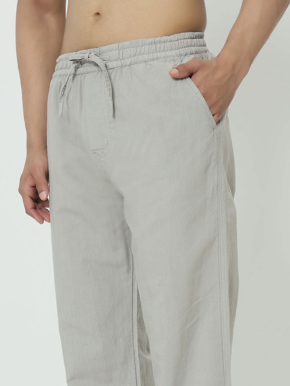 SAINTJONES-LINEN GREY PANTS - St.Jones