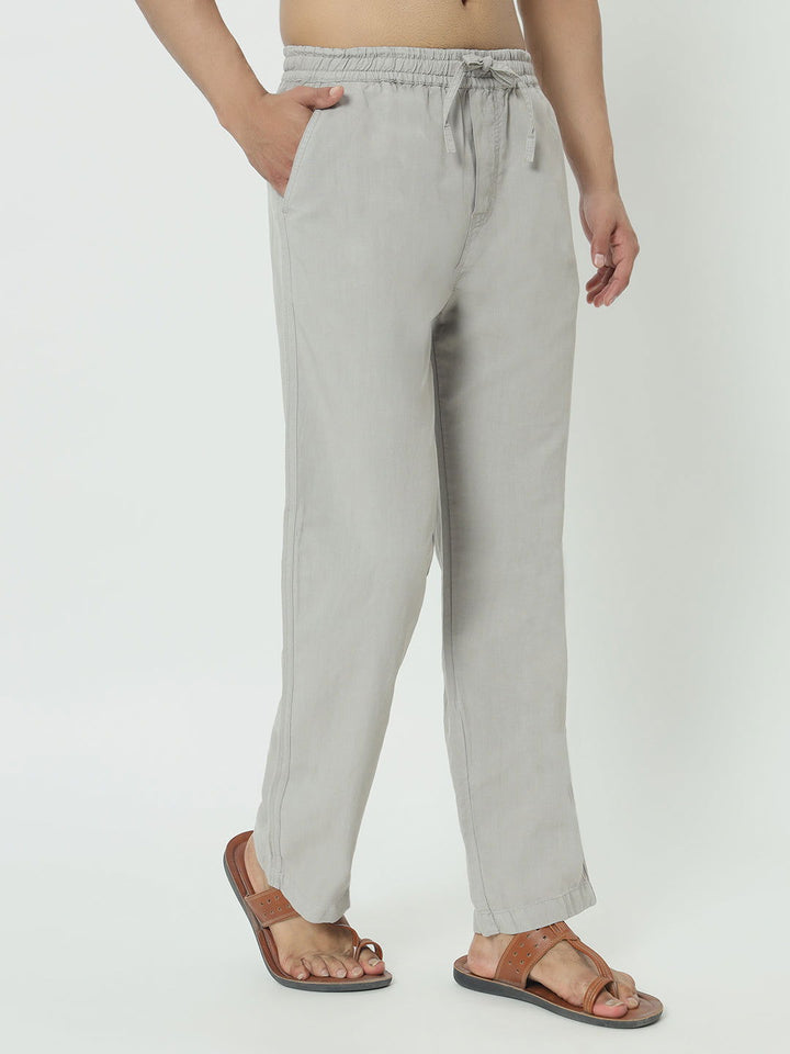 SAINTJONES-LINEN GREY PANTS - St.Jones