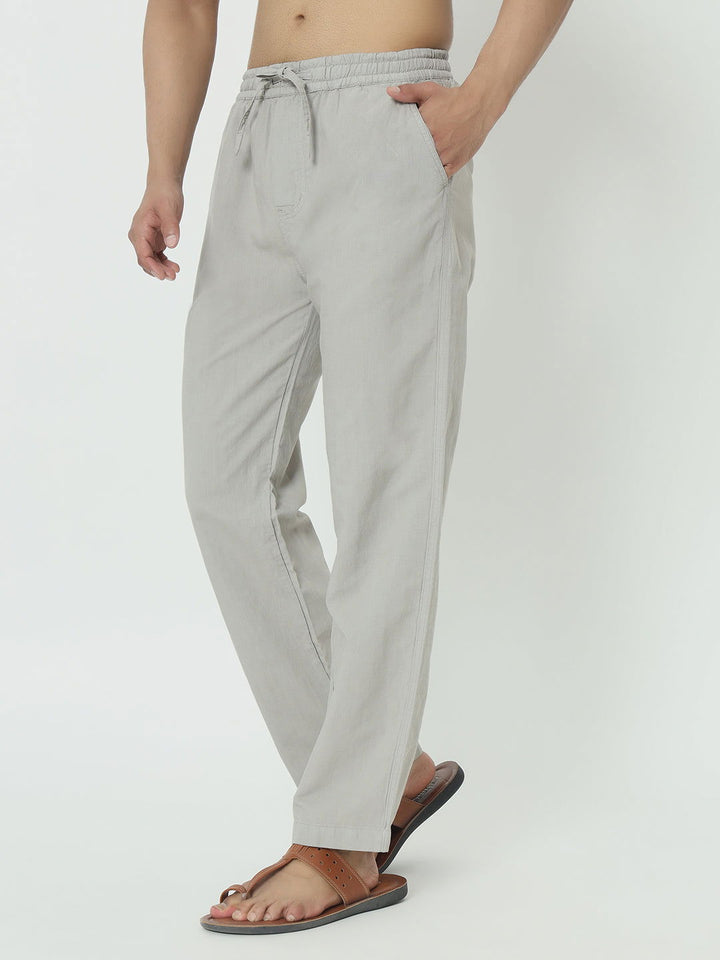 SAINTJONES-LINEN GREY PANTS - St.Jones