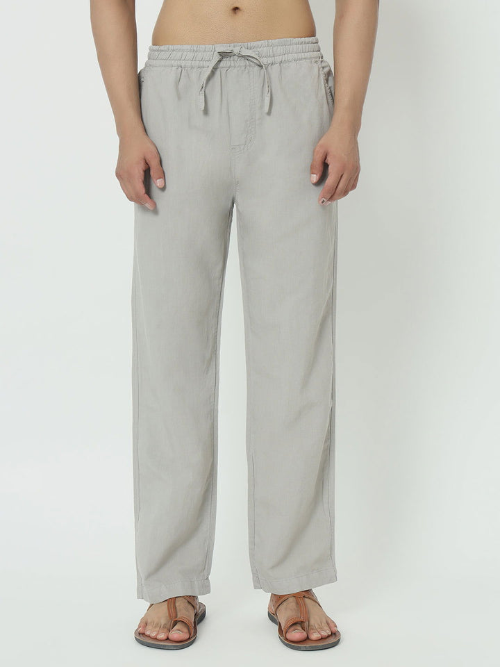 SAINTJONES-LINEN GREY PANTS - St.Jones