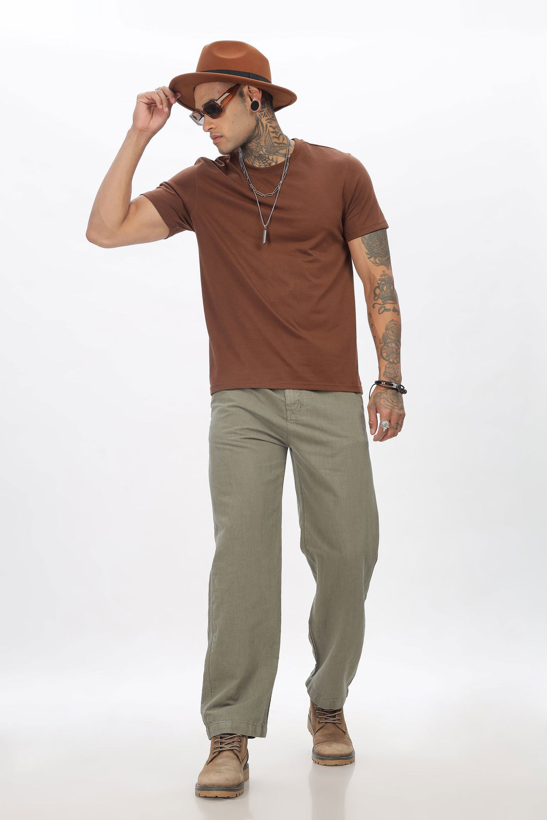 SAINTJONES-OLIVE LINEN PANTS - St.Jones