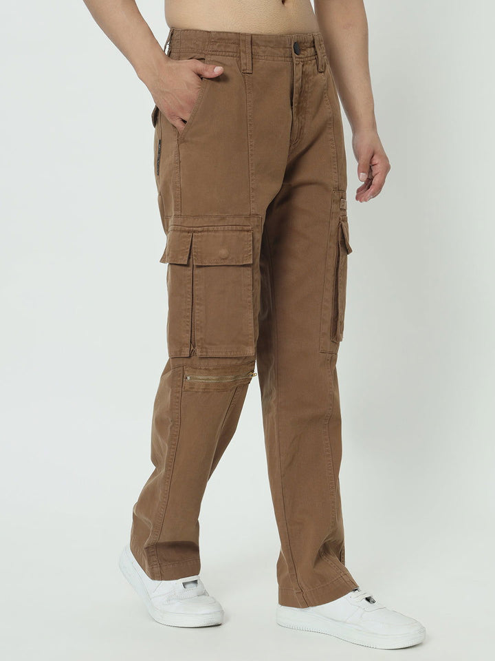 SAINTJONES-STREETWEAR KHAKI CARGO PANTS. - St.Jones