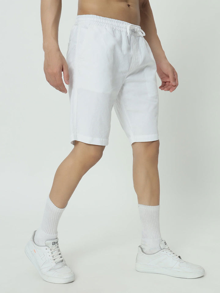 SAINTJONES -PURE WHITE LINEN SHORTS - St.Jones