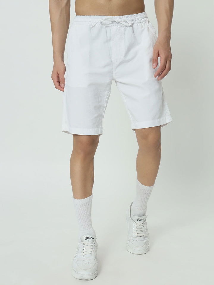 SAINTJONES -PURE WHITE LINEN SHORTS - St.Jones