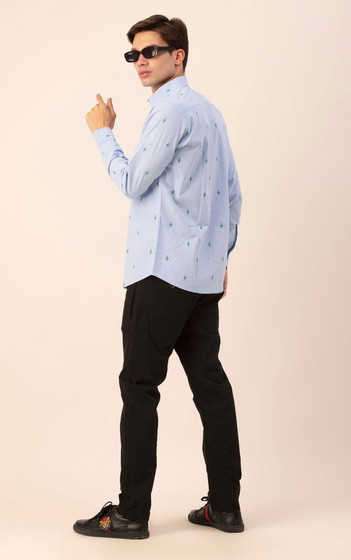 SKY BLUE PRINTED SHIRT - St.Jones