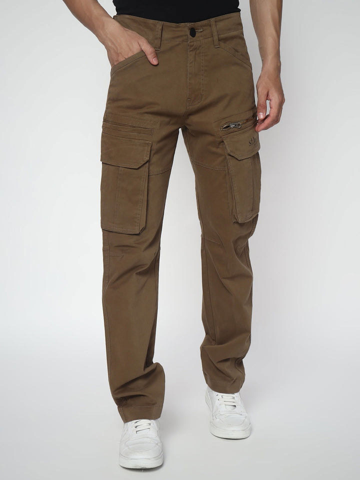 SLIM EIGHT POCKETS CARGO BROWN - St.Jones