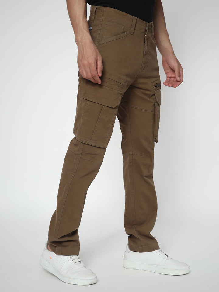 SLIM EIGHT POCKETS CARGO BROWN - St.Jones