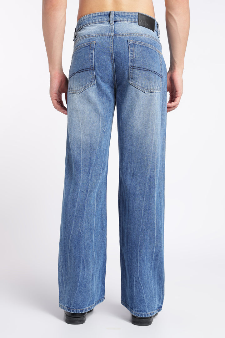 Men’s Vintage Blue Flared Bootcut Jeans