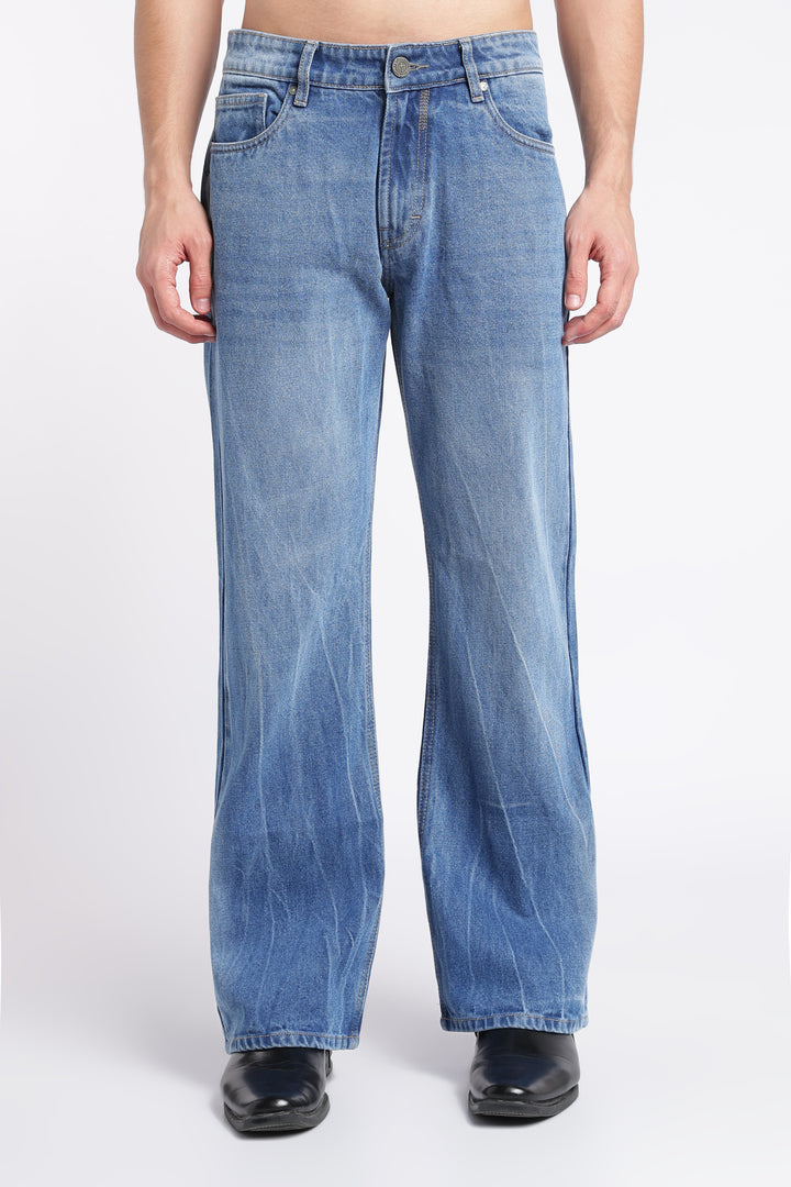 Men’s Vintage Blue Flared Bootcut Jeans