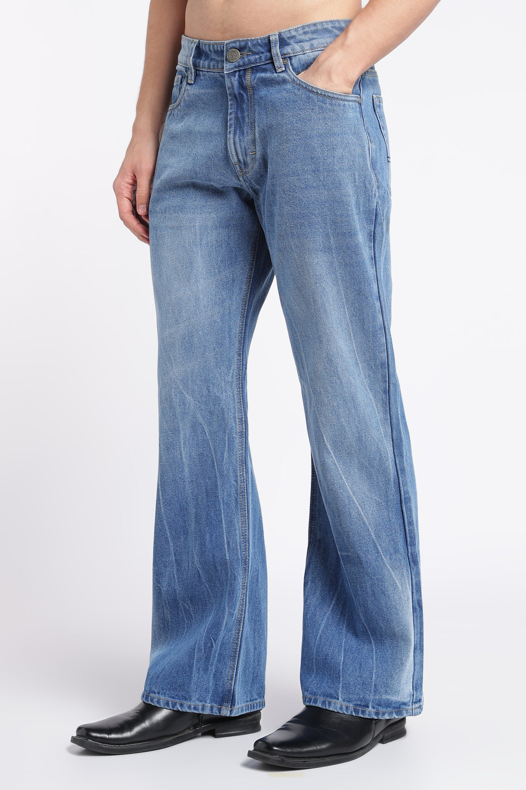 Men’s Vintage Blue Flared Bootcut Jeans