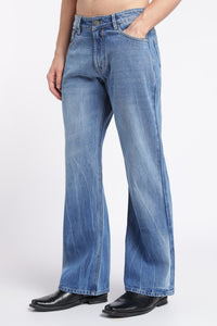 Men’s Vintage Blue Flared Bootcut Jeans