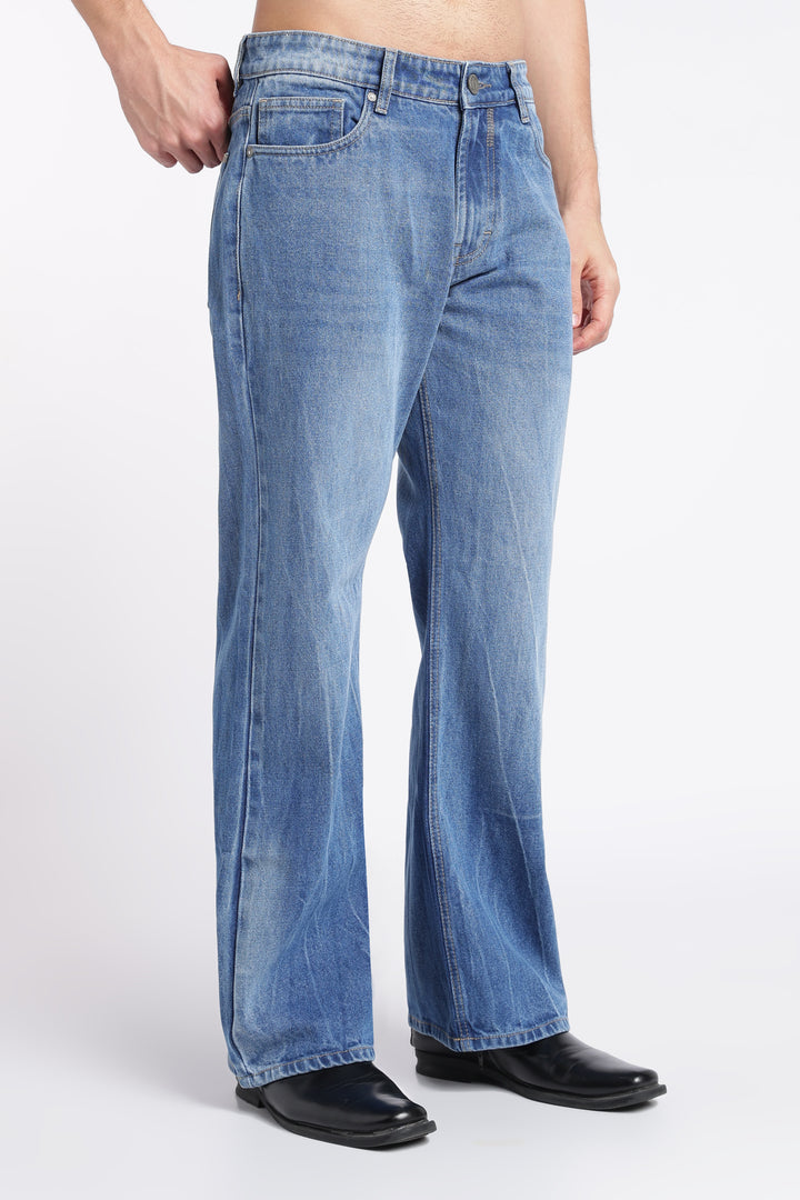 Men’s Vintage Blue Flared Bootcut Jeans