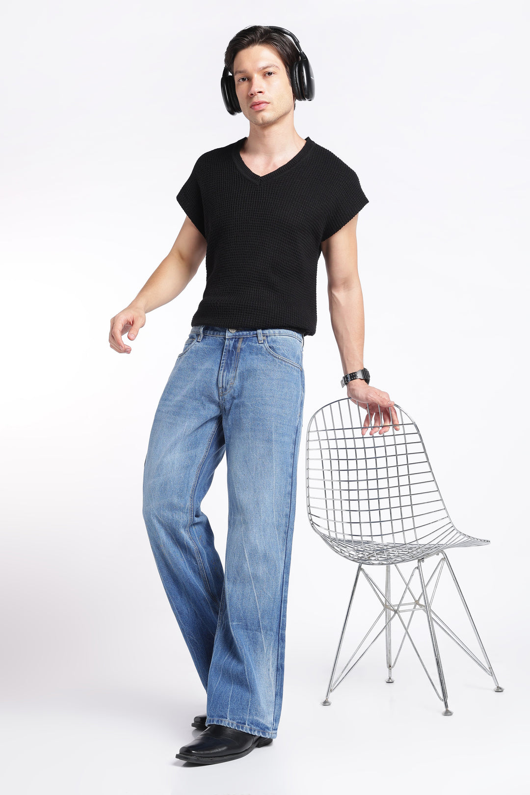 Men’s Vintage Blue Flared Bootcut Jeans