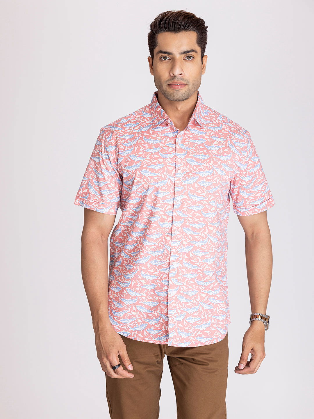 Shark print half sleeve shirt - St.Jones