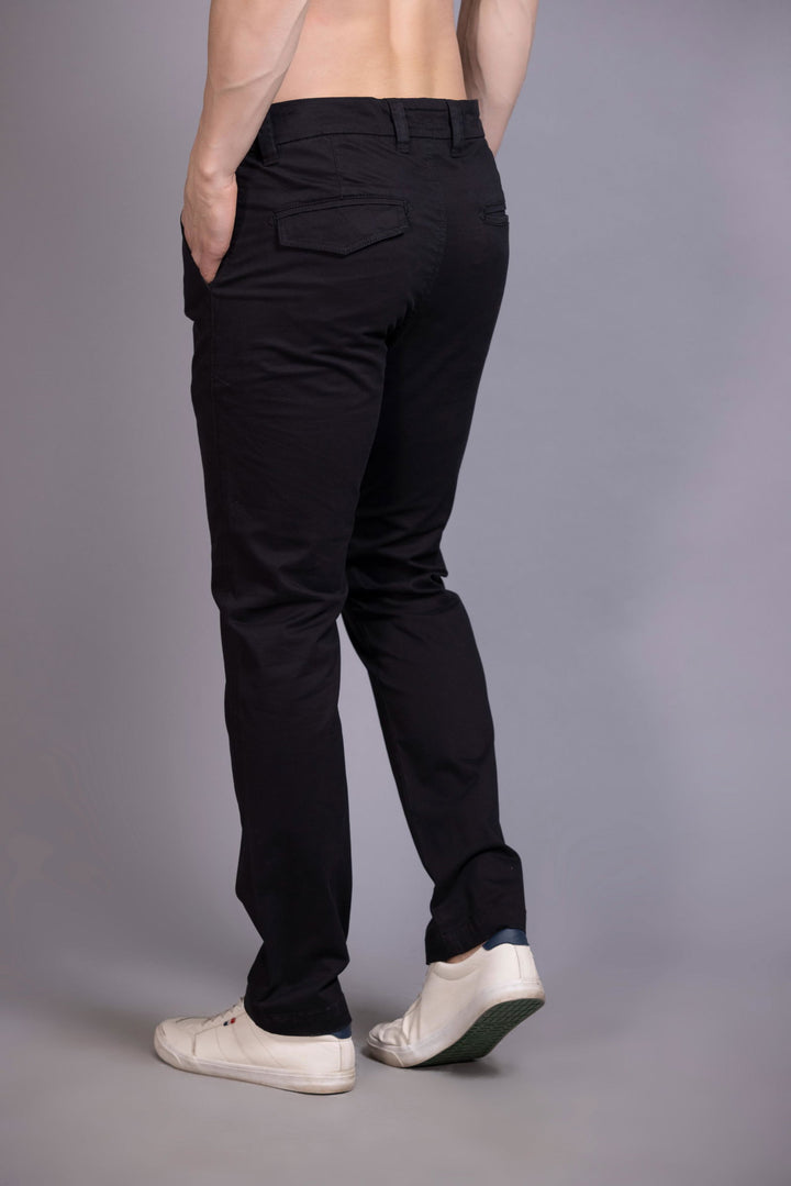 Slim fit cotton chinos-Black - St.Jones