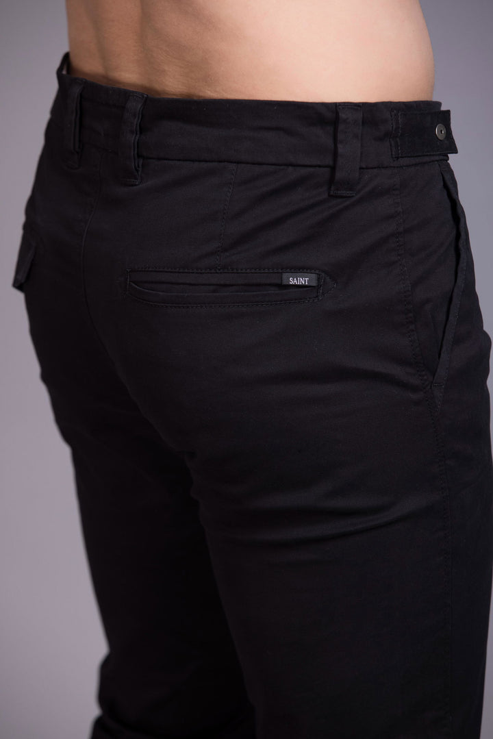 Slim fit cotton chinos-Black - St.Jones