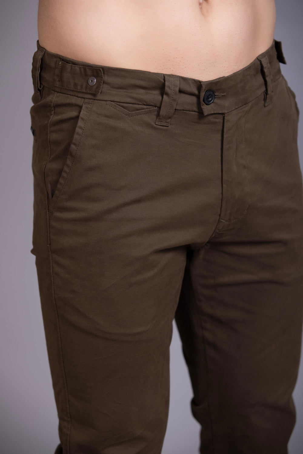 Slim fit cotton chinos-Dark Brown - St.Jones