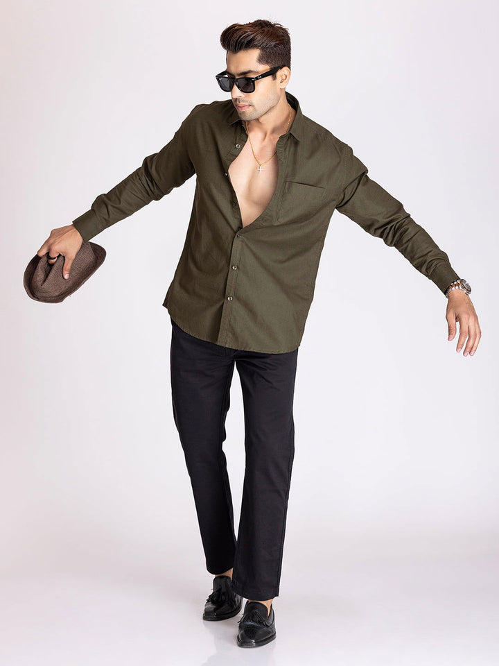 TWILL SHIRT -OLIVE GREEN - St.Jones