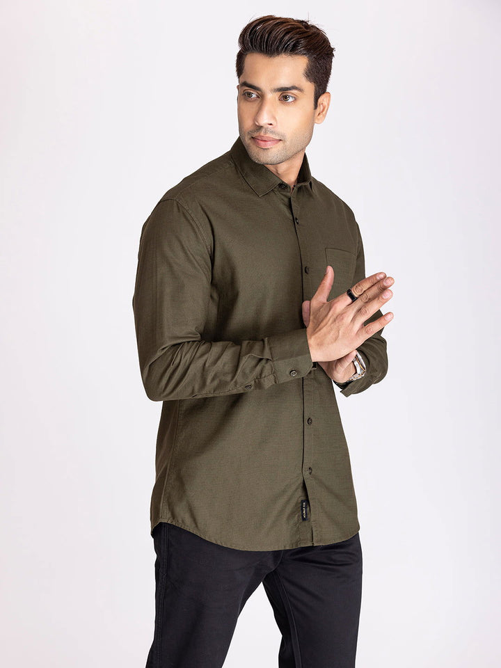 TWILL SHIRT -OLIVE GREEN - St.Jones