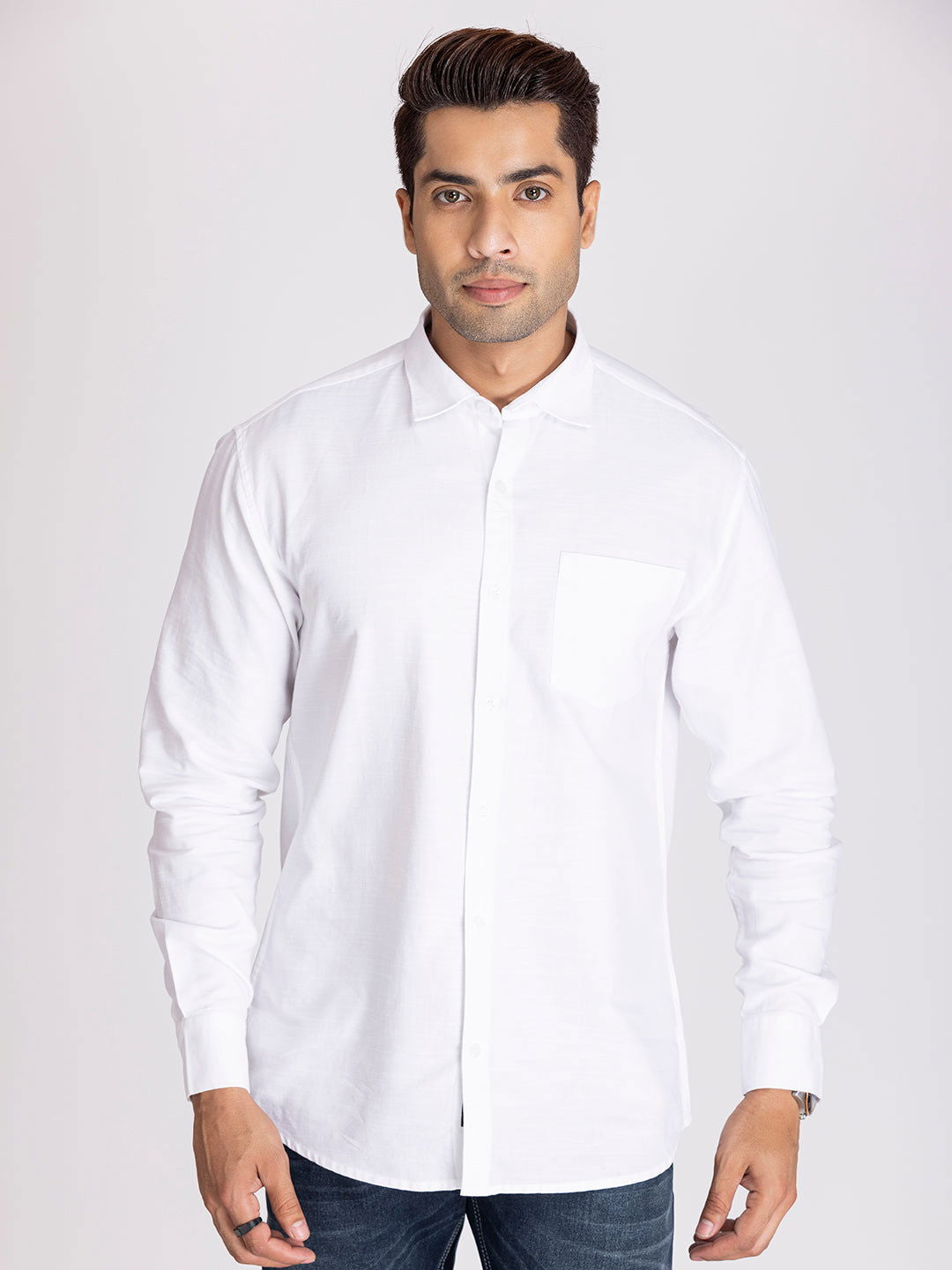 TWILL SHIRT -WHITE - St.Jones