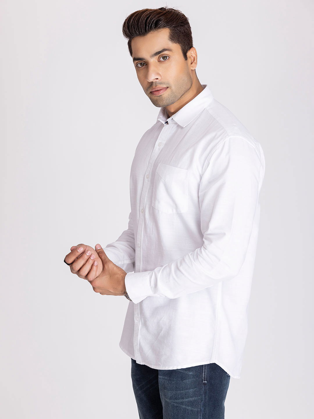 TWILL SHIRT -WHITE - St.Jones