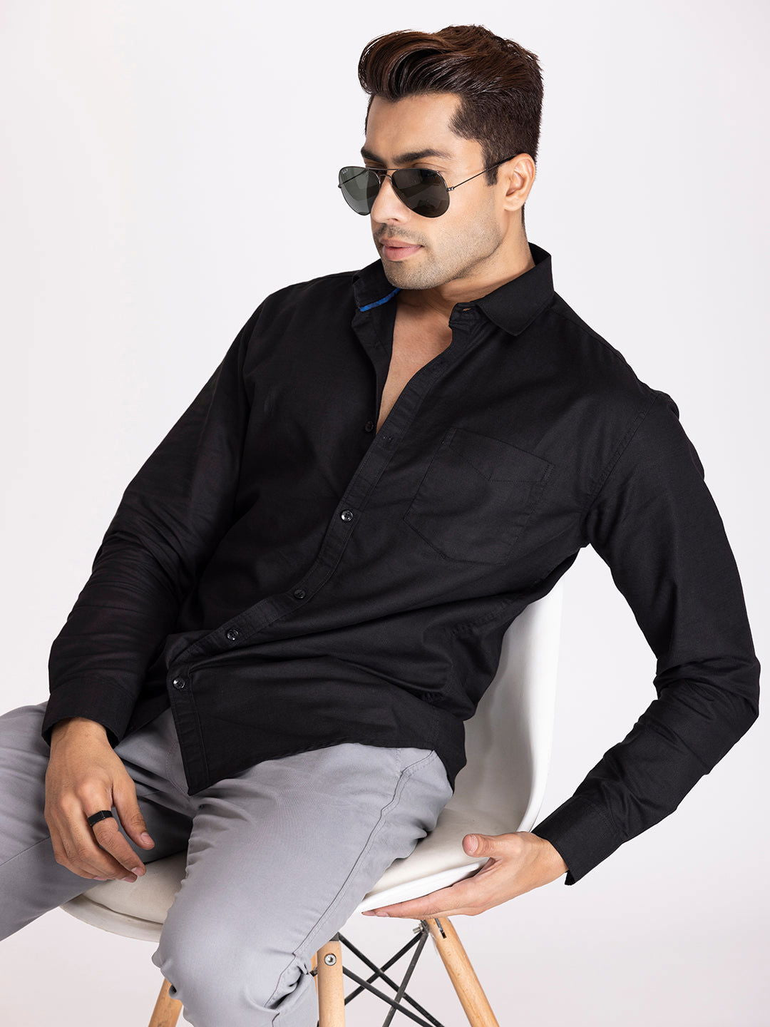 TWILL SHIRT - BLACK - St.Jones