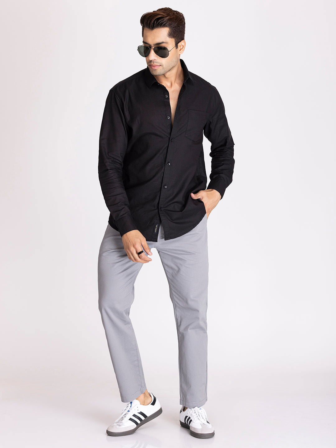 TWILL SHIRT - BLACK - St.Jones