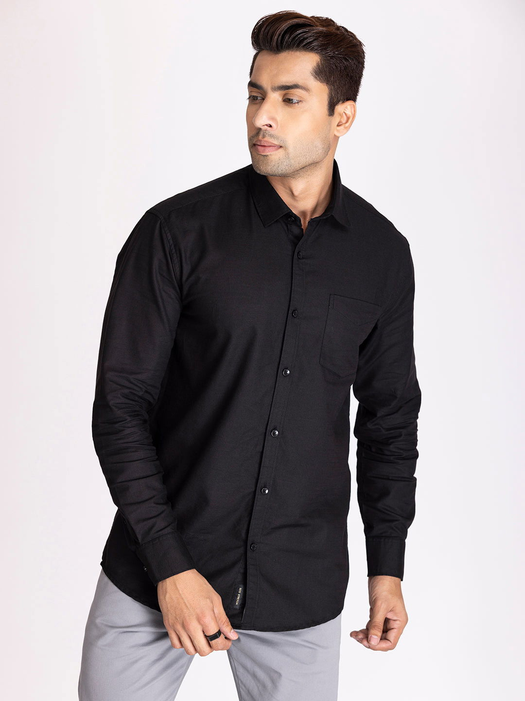 TWILL SHIRT - BLACK - St.Jones