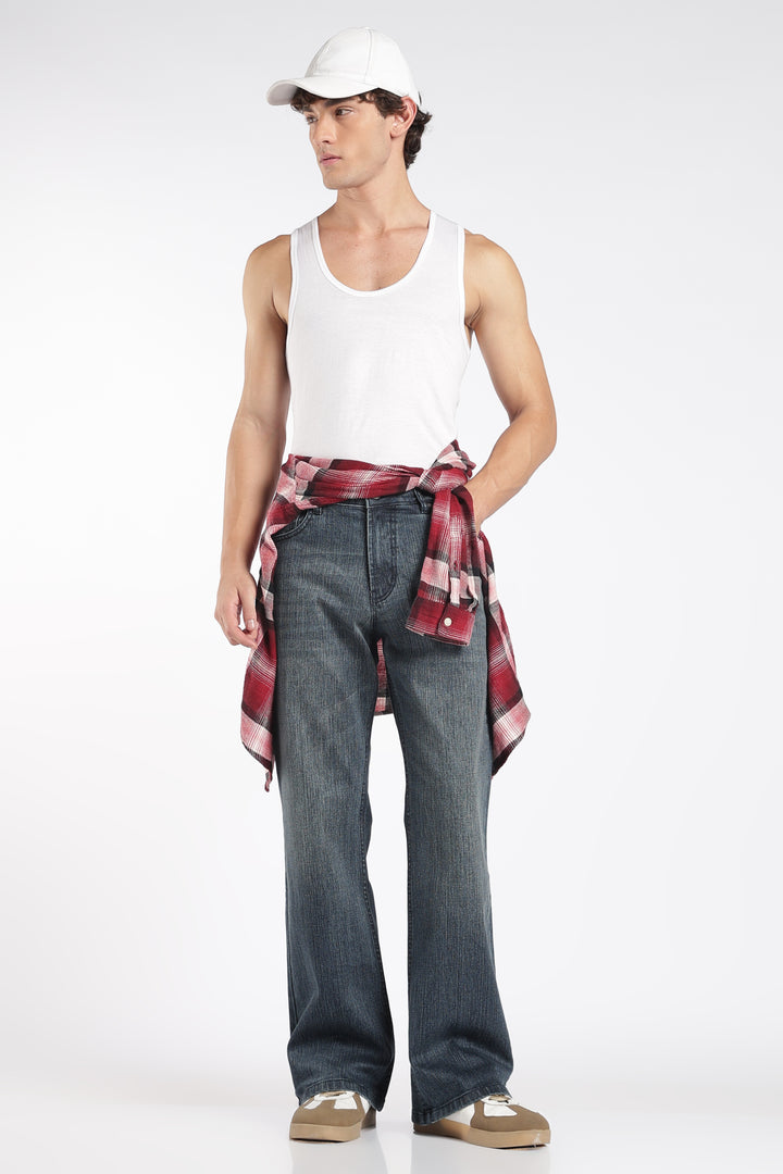 Men's Bootcut Cool Blue Denim Jeans