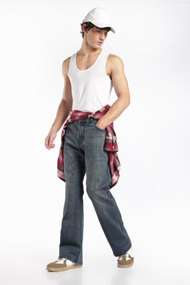 Men's Bootcut Cool Blue Denim Jeans