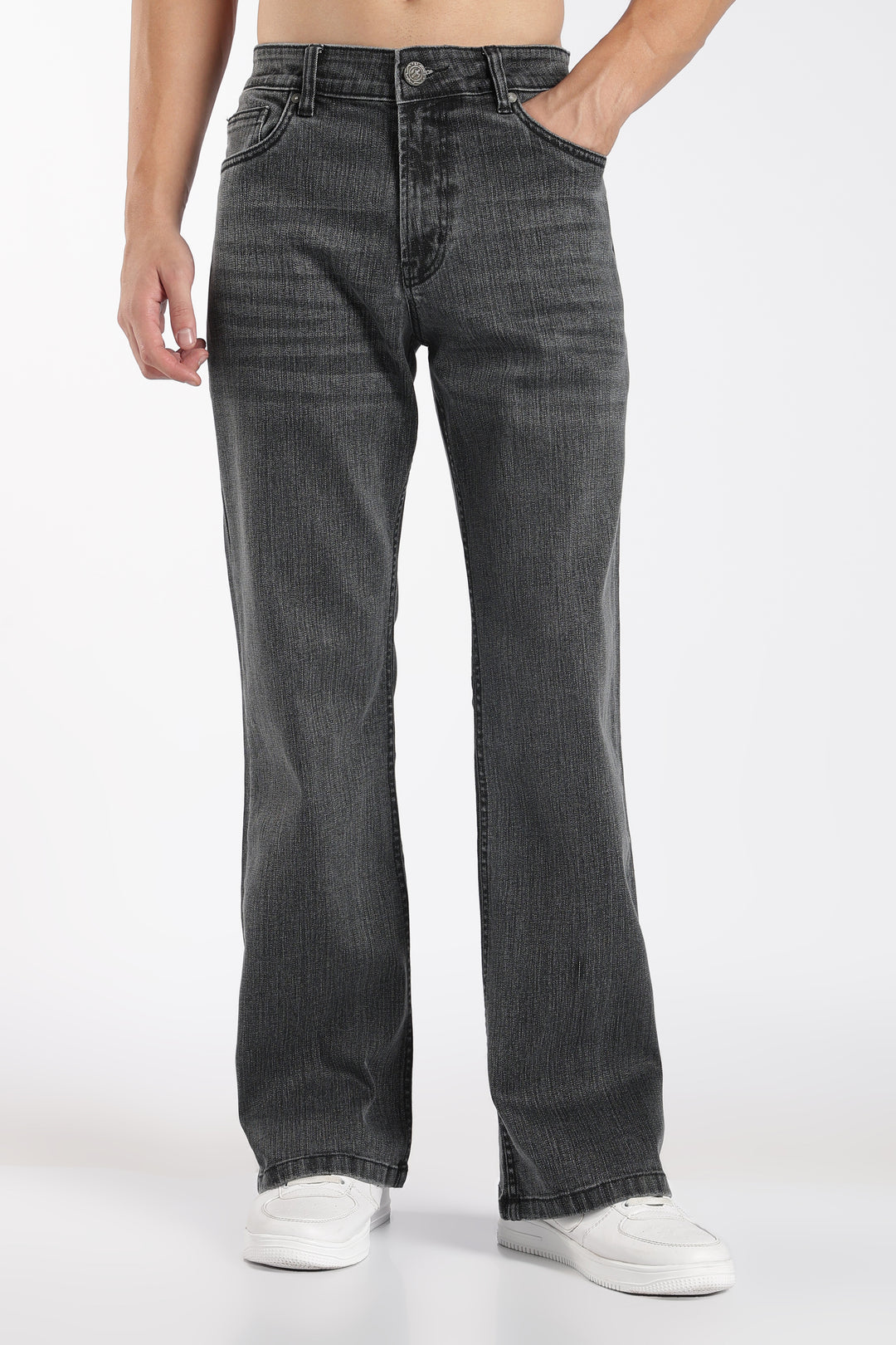 Men's Bootcut Charcoal Black Denim Jeans