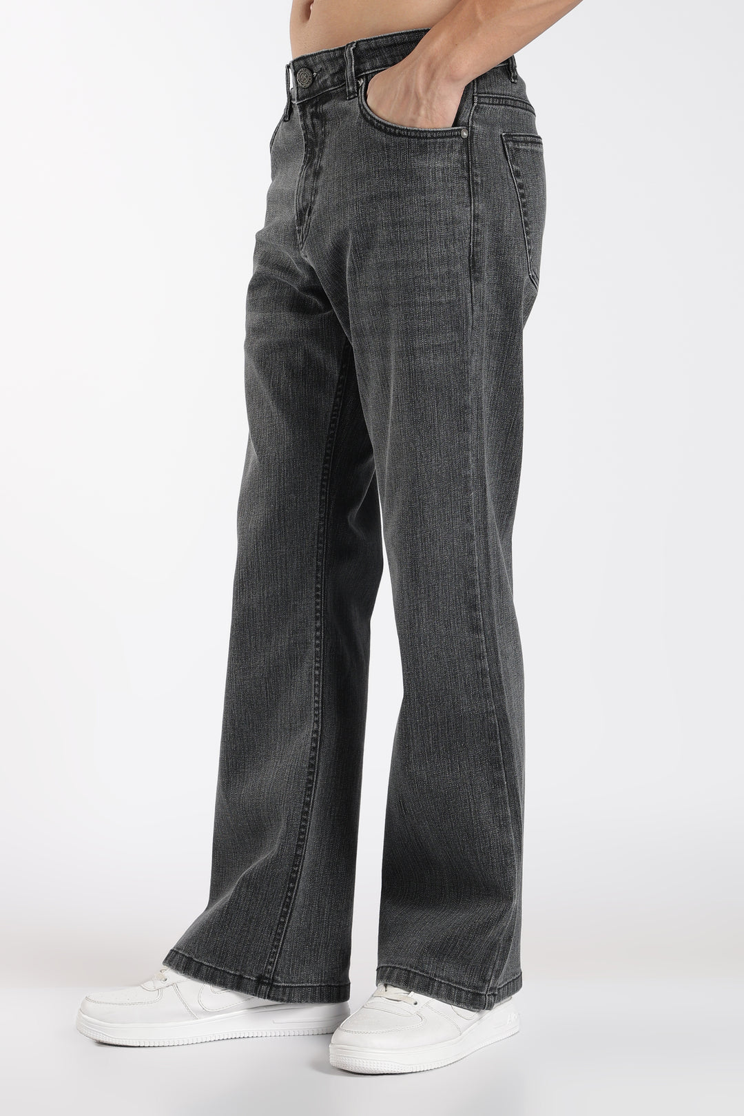 Men's Bootcut Charcoal Black Denim Jeans