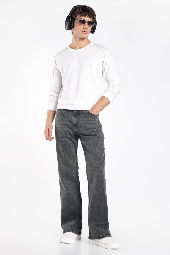 Men's Bootcut Charcoal Black Denim Jeans