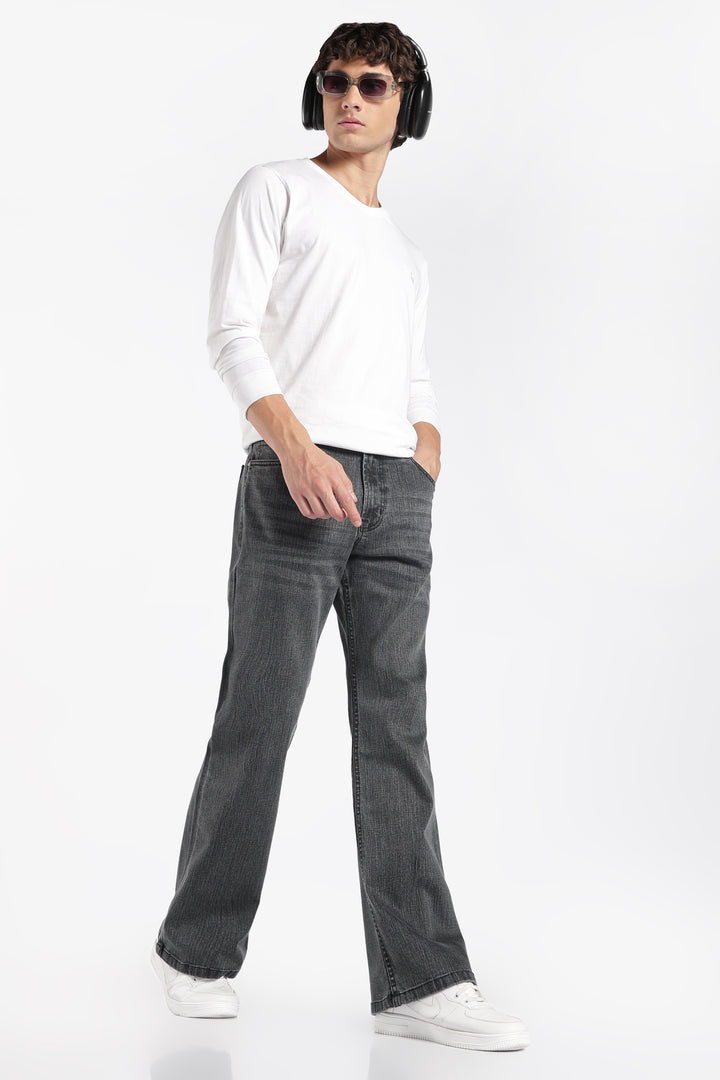 Men's Bootcut Charcoal Black Denim Jeans