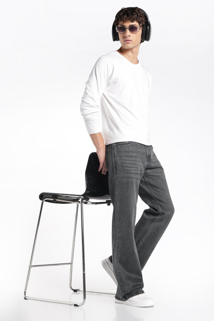 Men's Bootcut Charcoal Black Denim Jeans