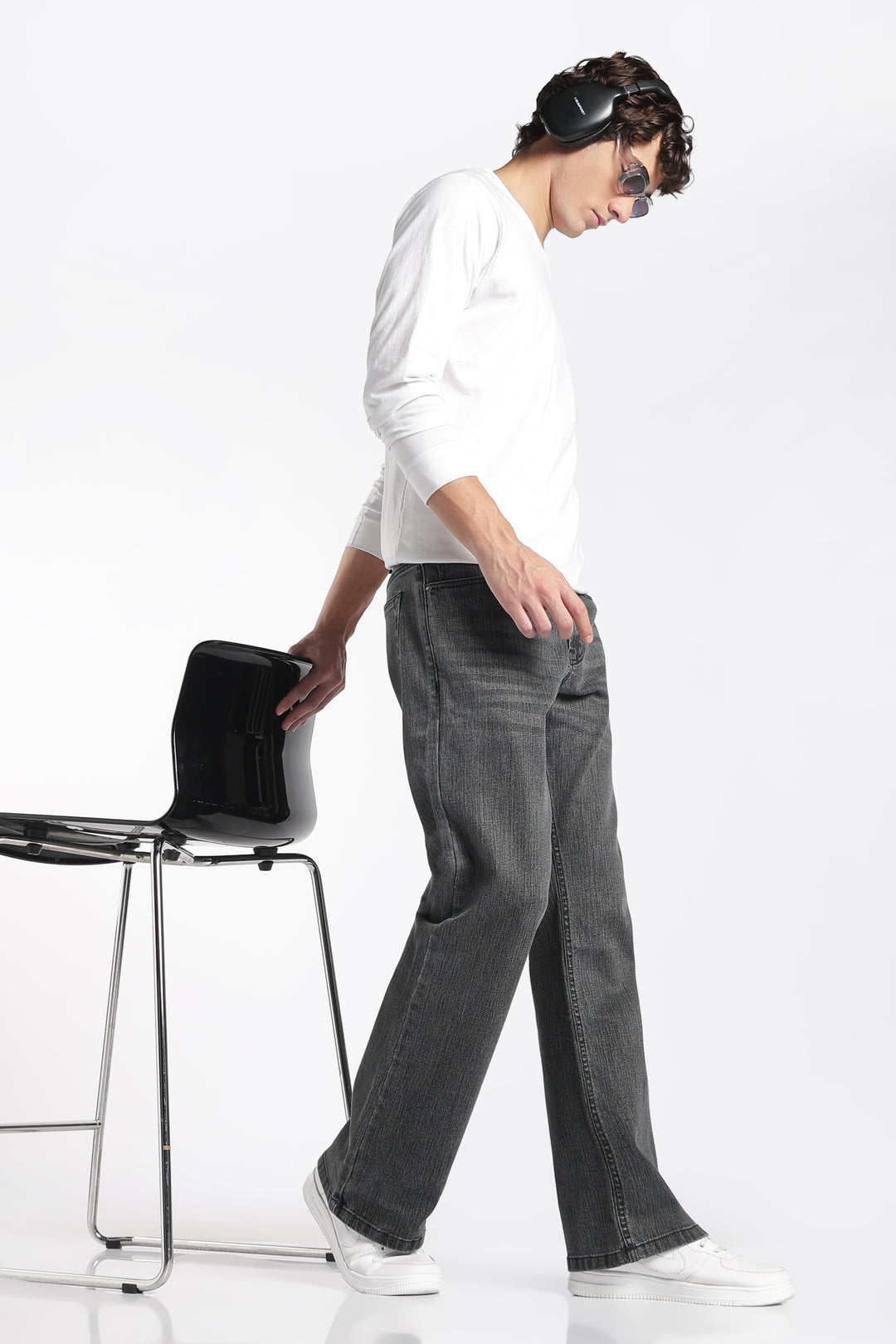 Men's Bootcut Charcoal Black Denim Jeans