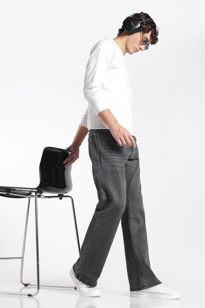 Men's Bootcut Charcoal Black Denim Jeans