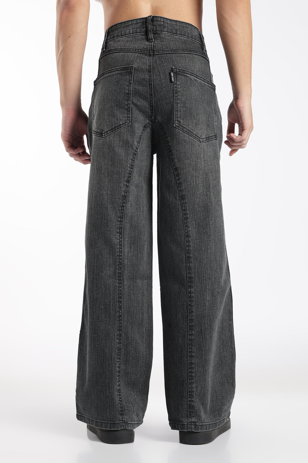 Men's Vintage Washed Black Baggy Denim Jeans