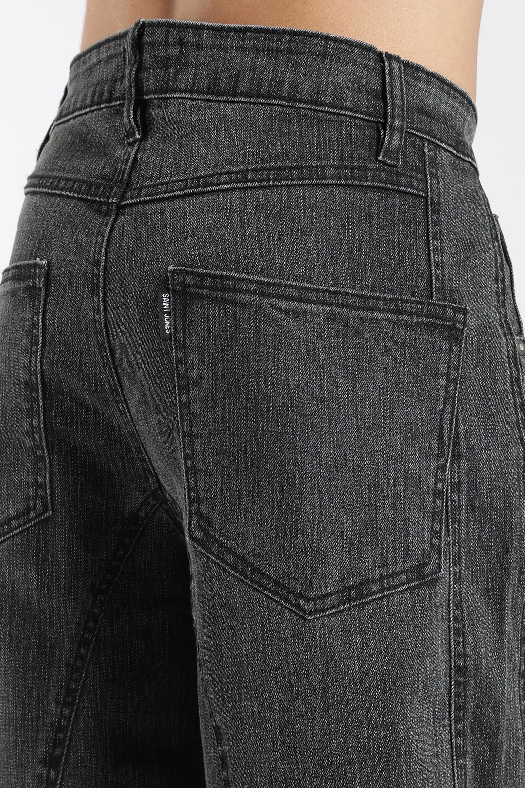 Men's Vintage Washed Black Baggy Denim Jeans