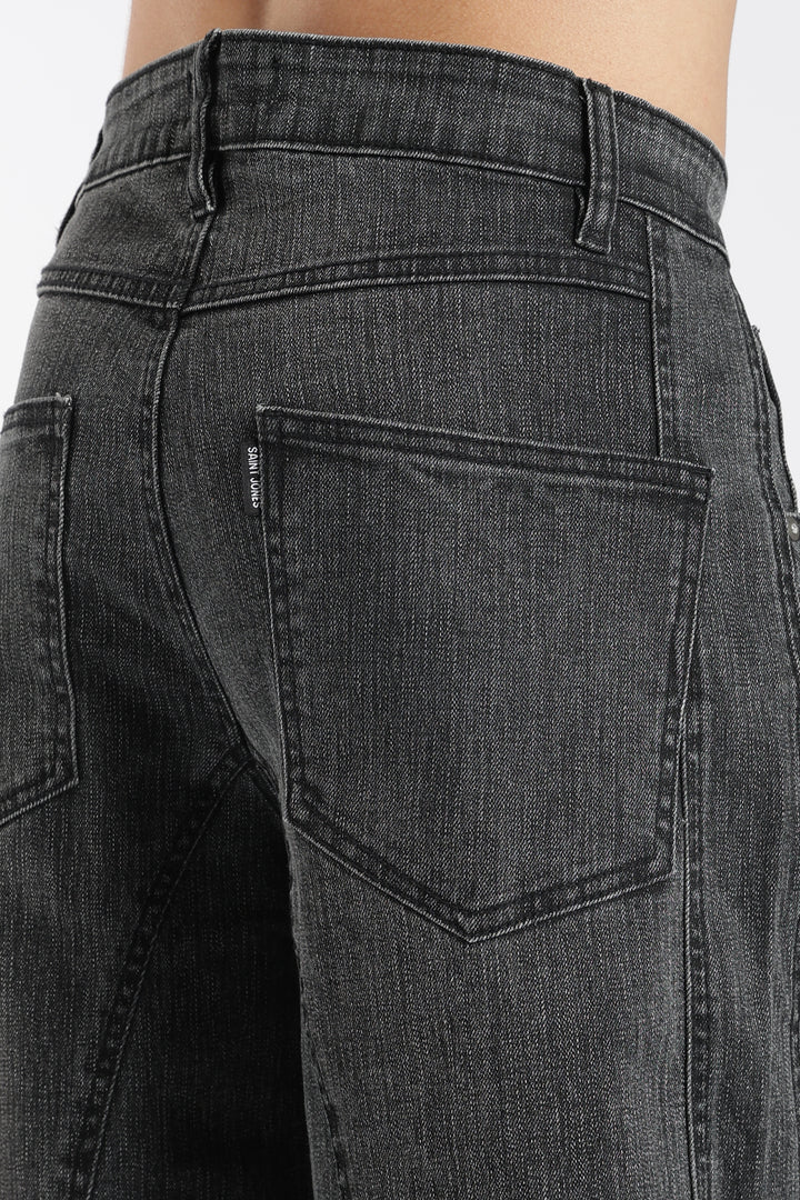 Men's Vintage Washed Black Baggy Denim Jeans