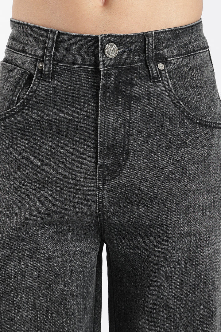 Men's Vintage Washed Black Baggy Denim Jeans